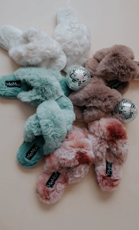 Disco Pink Fuzzy Slippers