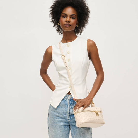 Cream Woven Handle Crossbody