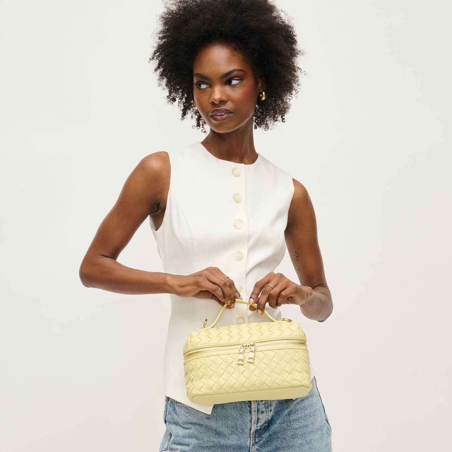 Butter Yellow Woven Crossbody
