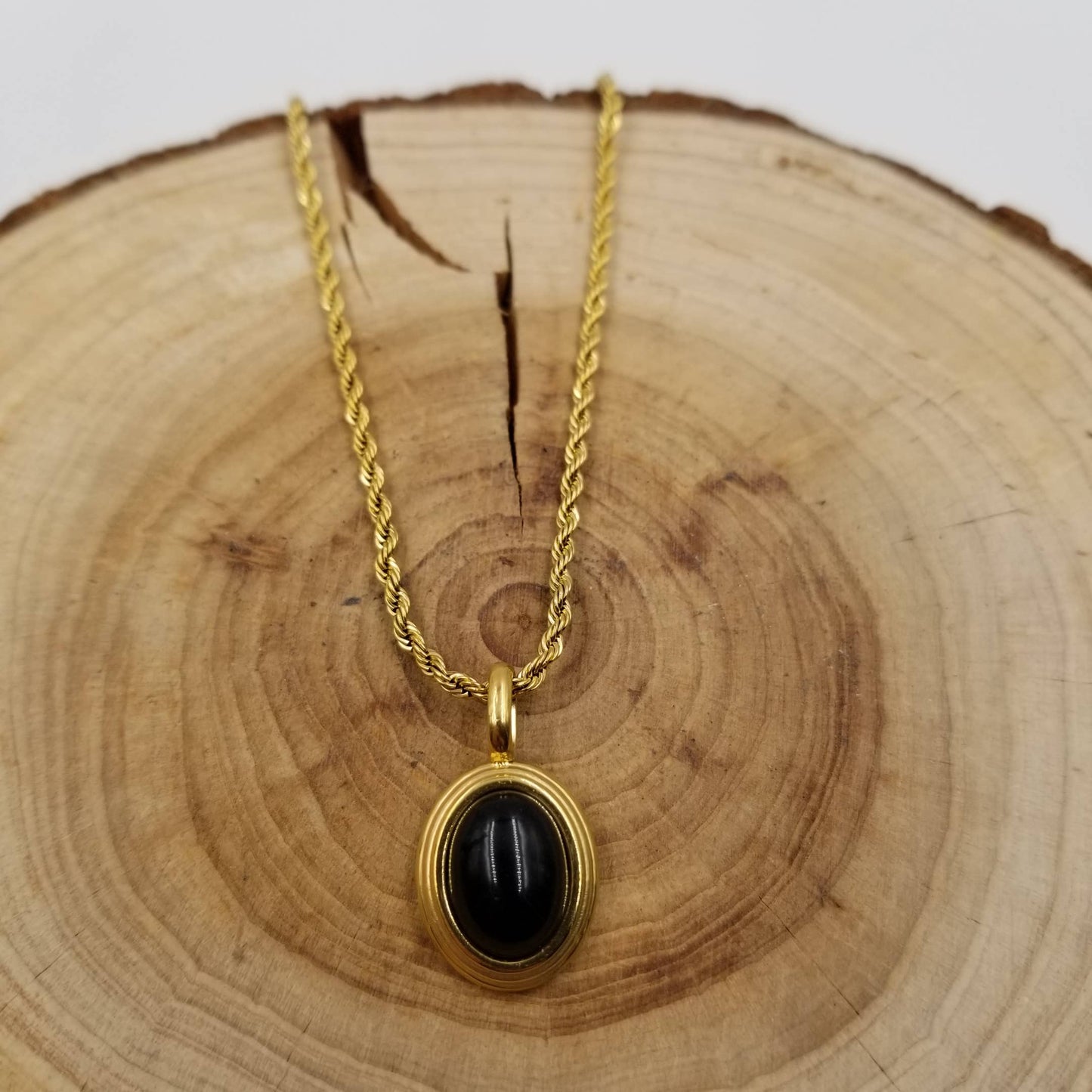 Natural Black Gemstone Necklace