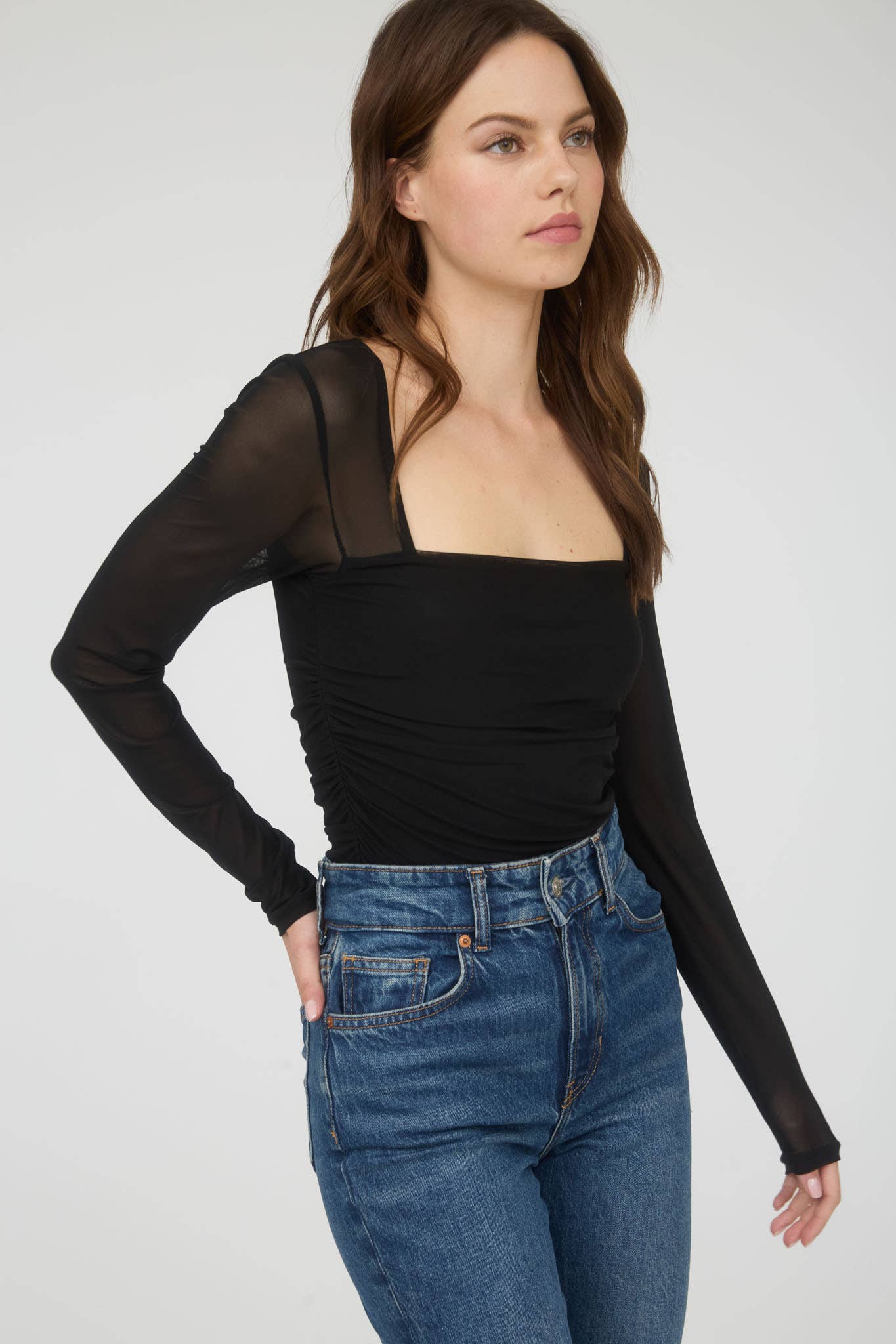Jessa Sheer Long Sleeve Top