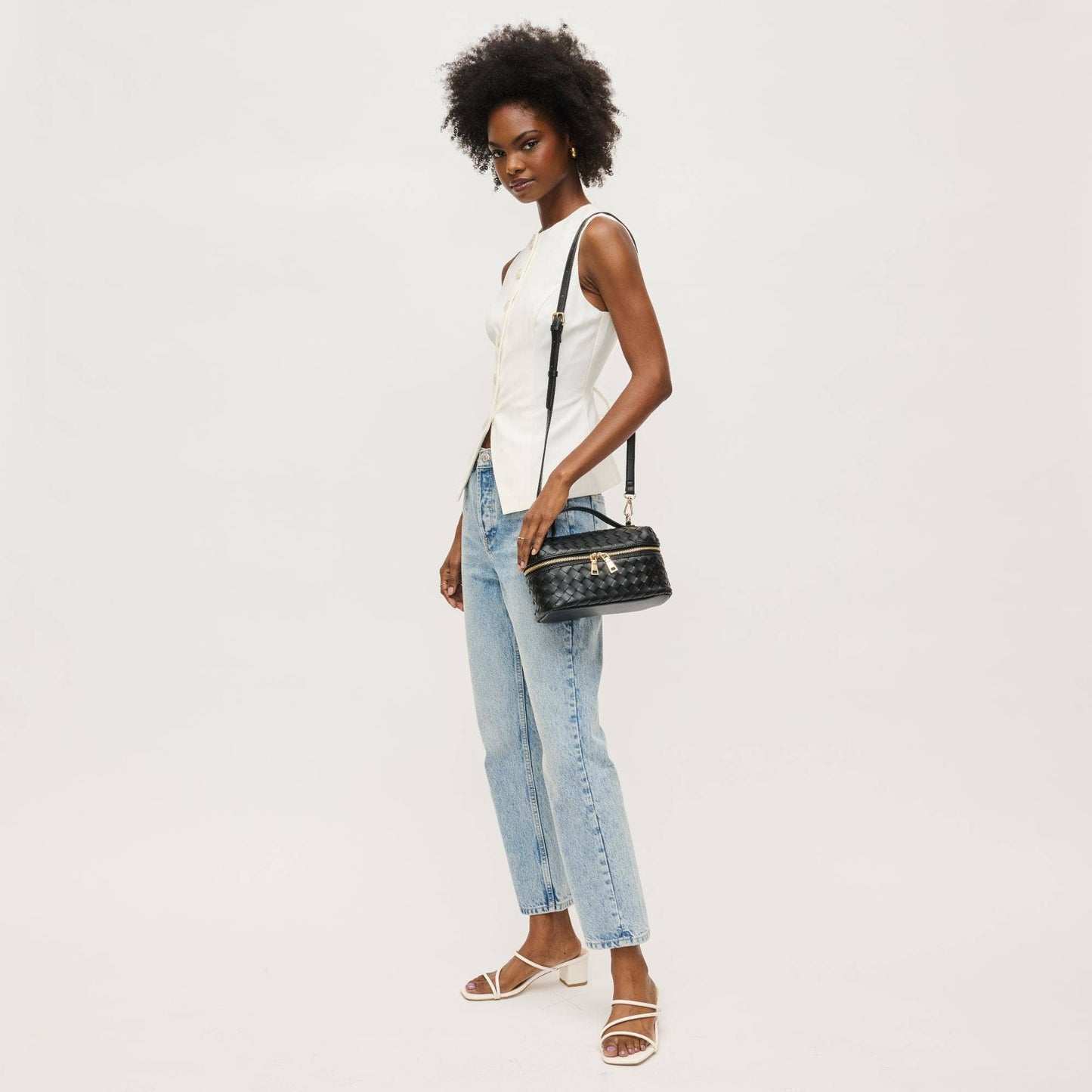 Richie Black Woven Crossbody