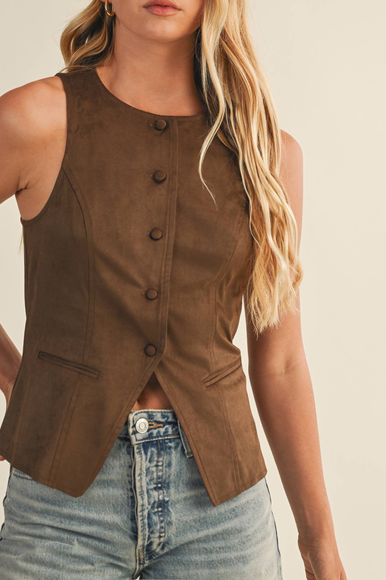 Mira Chocolate Suede Vest