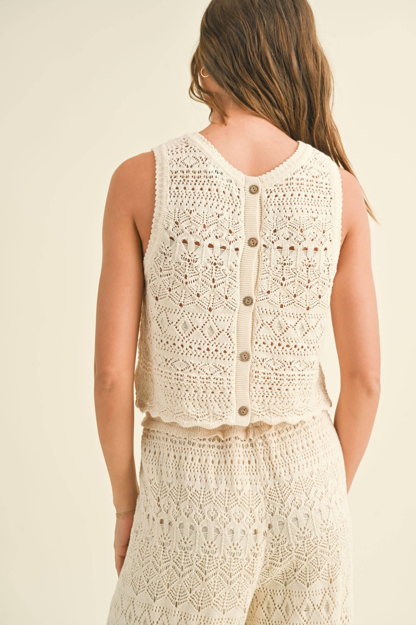 Crochet Buton Crop Top