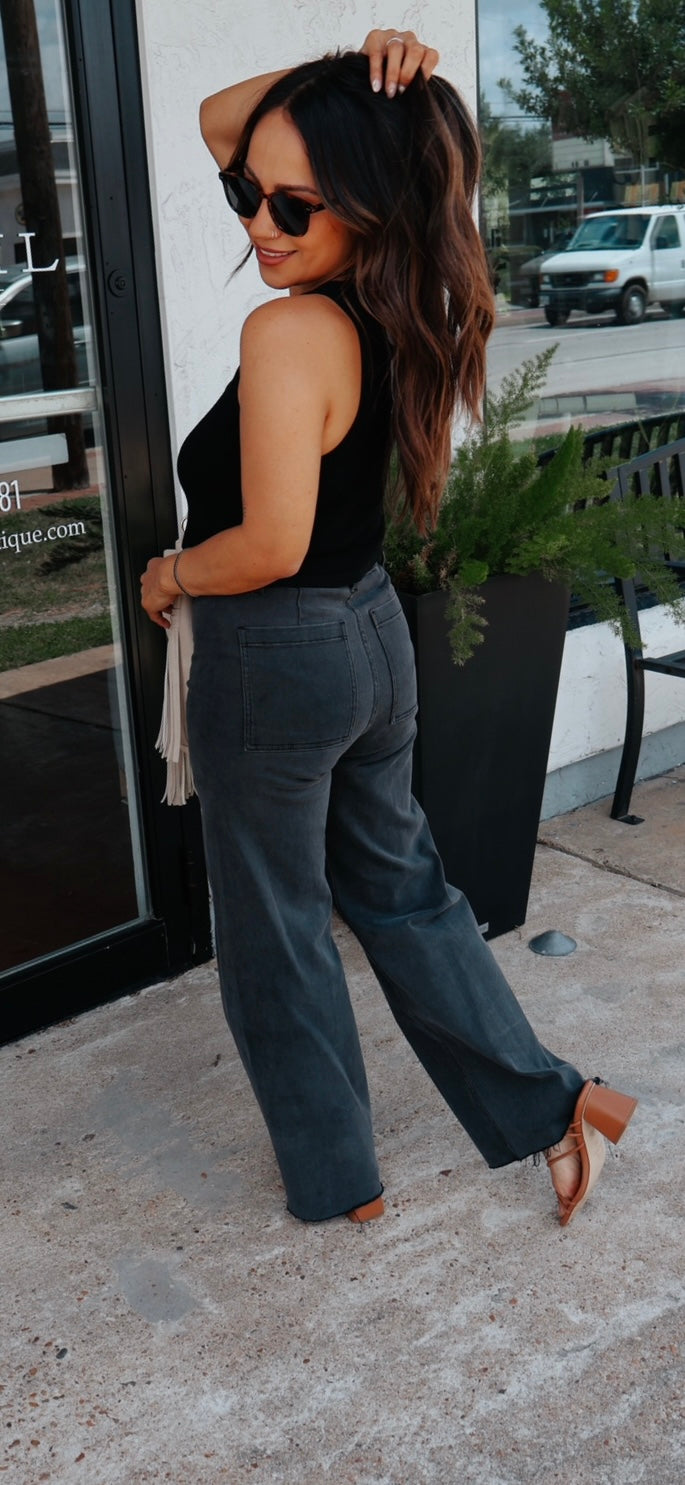 Vintage Black Wide Legs
