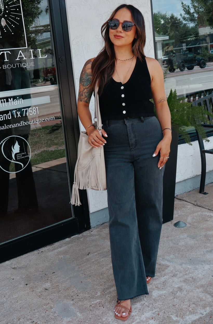 Vintage Black Wide Legs