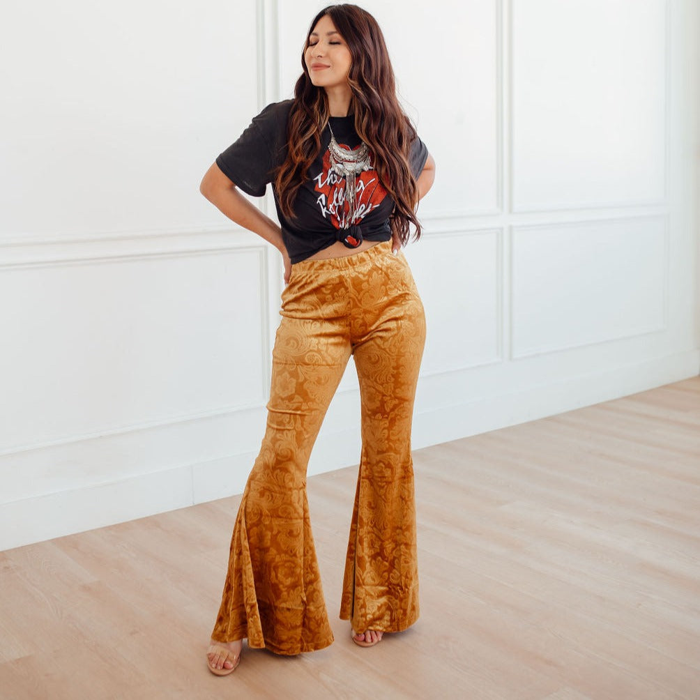 Golden Babe Velvet Flare Panats