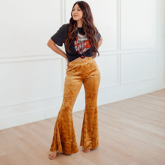 Golden Babe Velvet Flare Panats