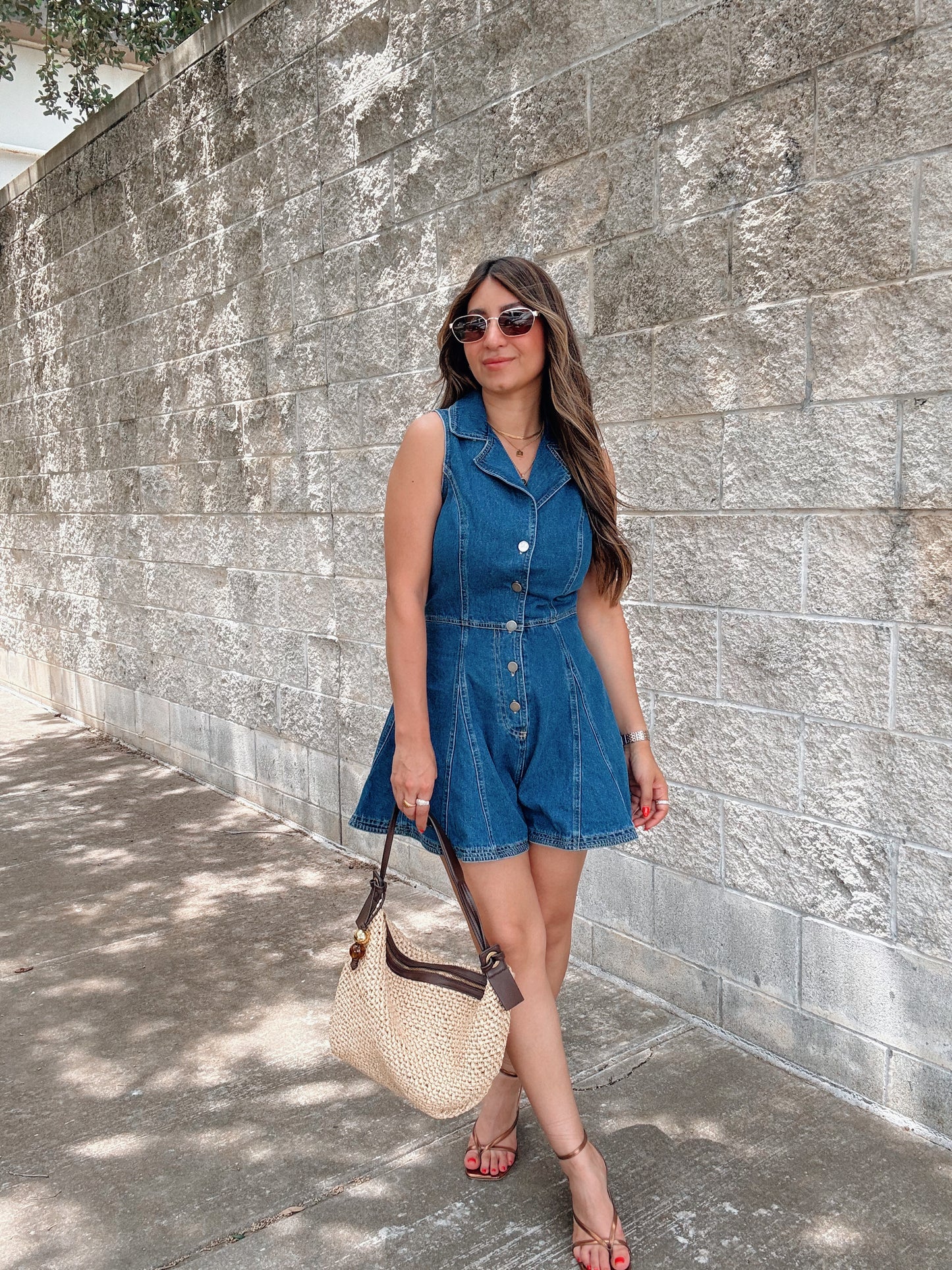 Flounce Denim Romper