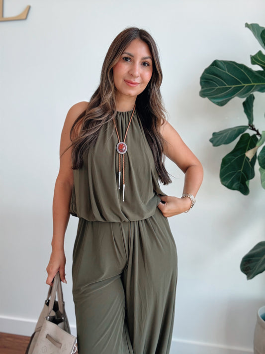 Olive Bubble Hem Top