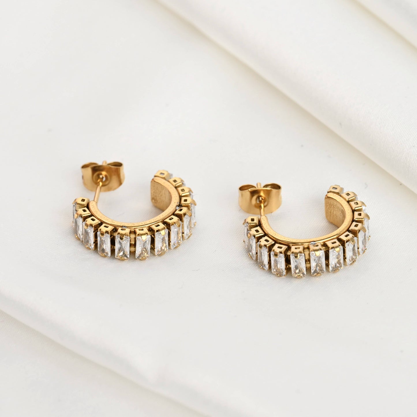 Dex Baguette Hoop Earrings