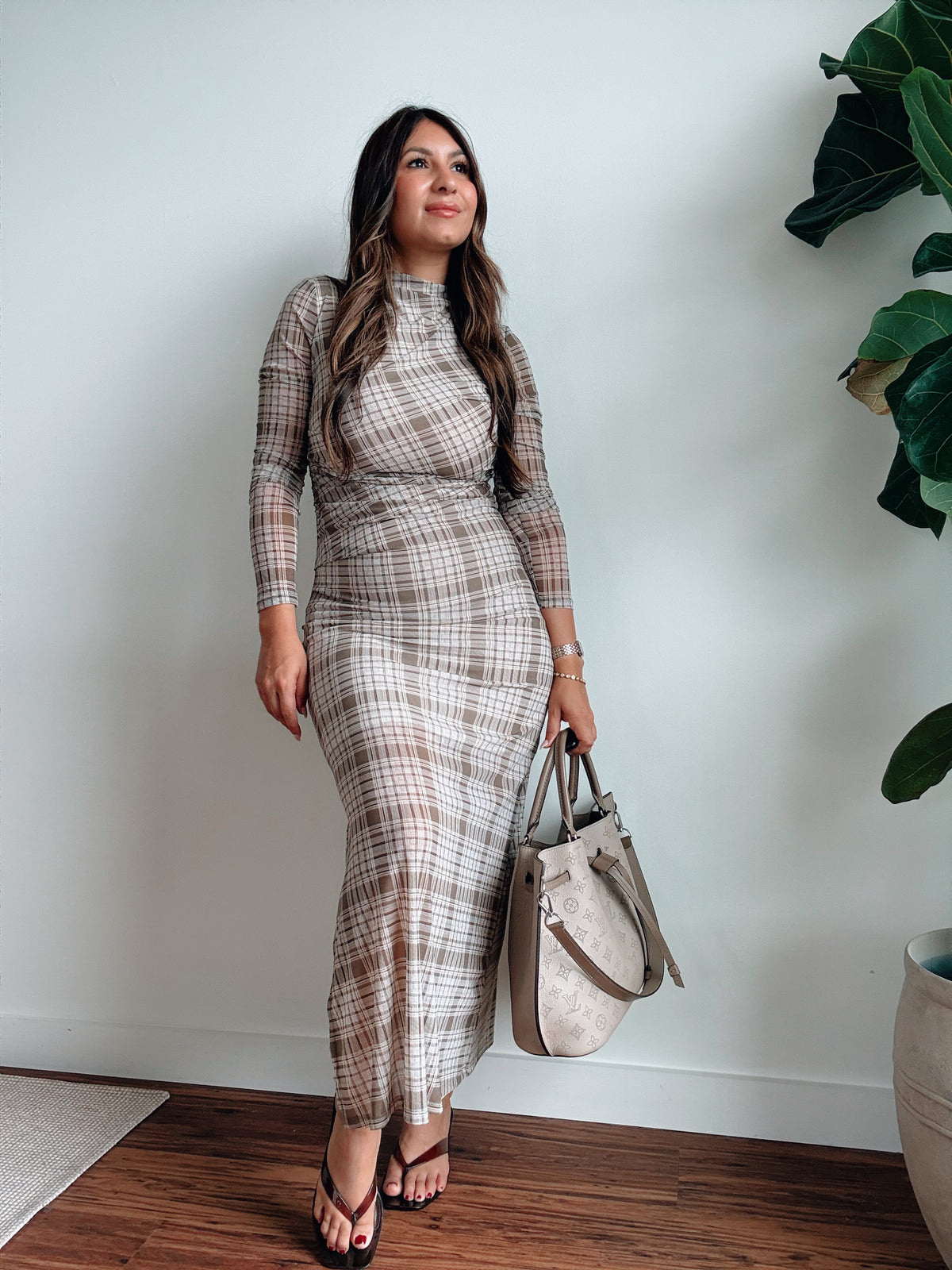Plaid Sheer Dress