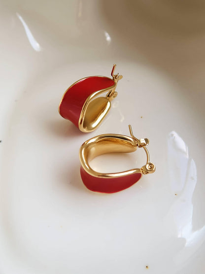 Candy Red Classic Hoops