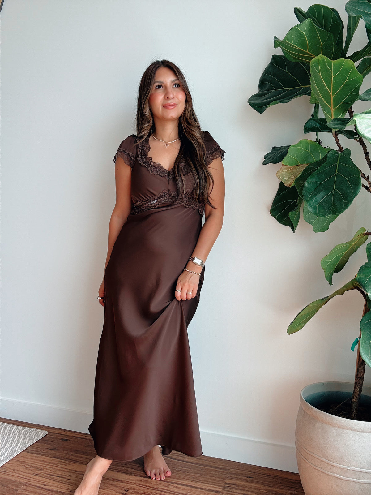 Chocolate Satin Dress
