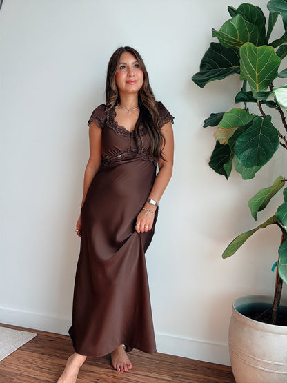 Chocolate Satin Dress