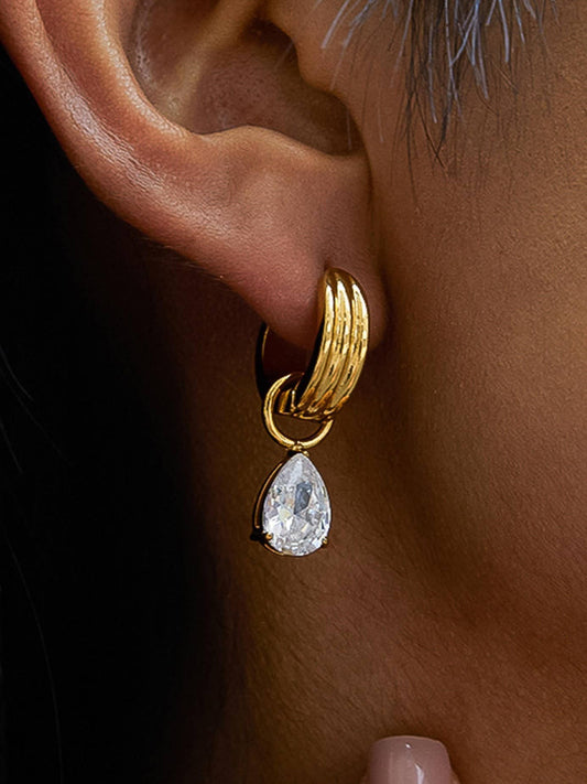 Saffron Teardrop Mismatch Earrings