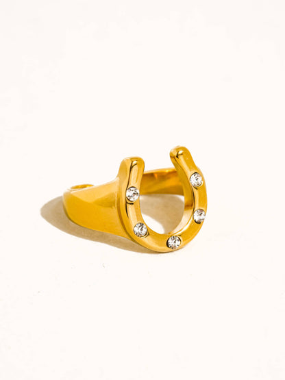 Stone Horseshoe Ring