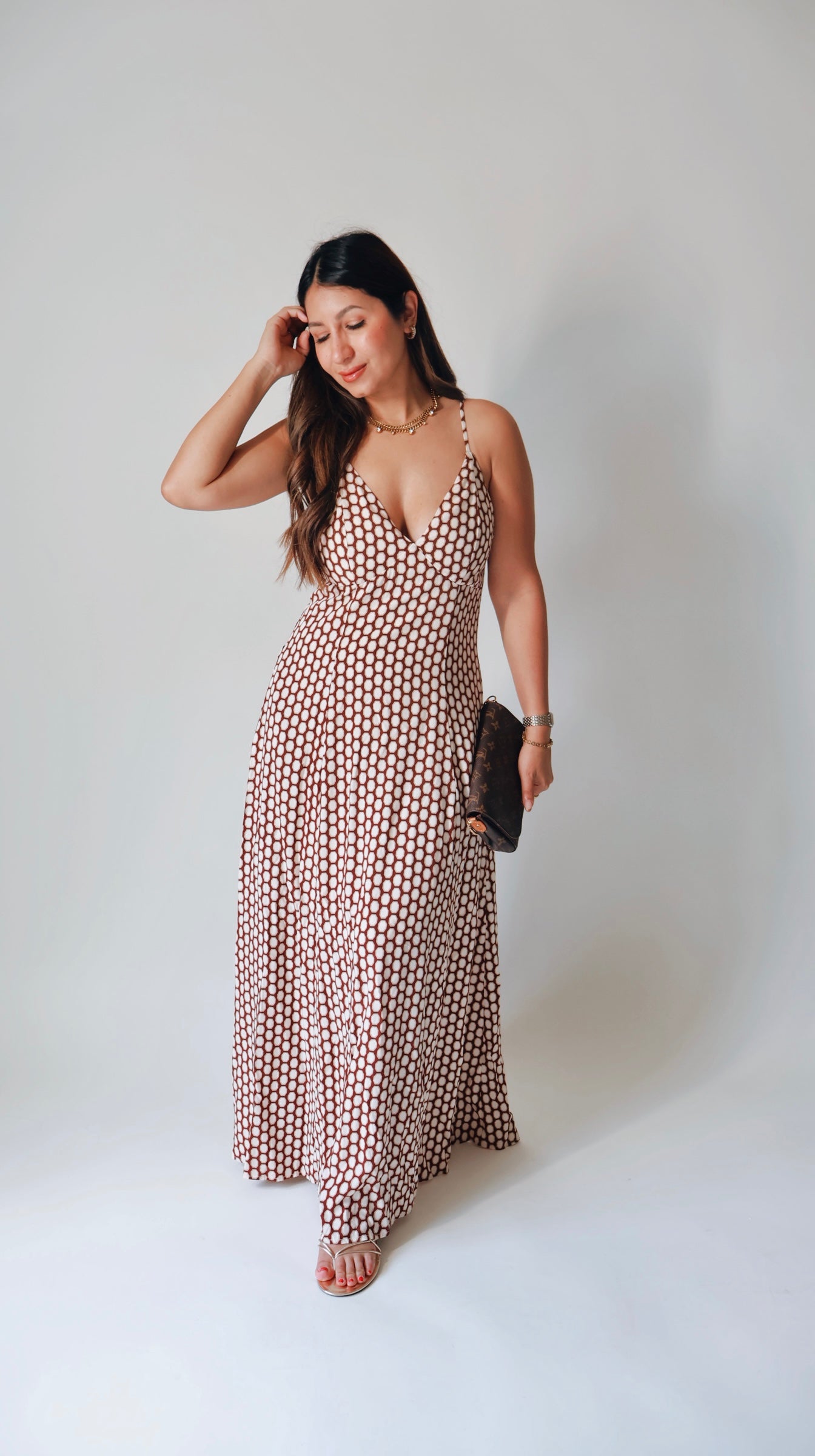 Backless Geo Print Dress