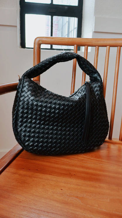 Black Woven Hobo Shoulder bag