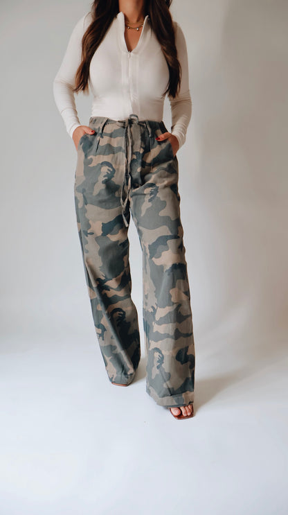 Camo Wide Leg Pants