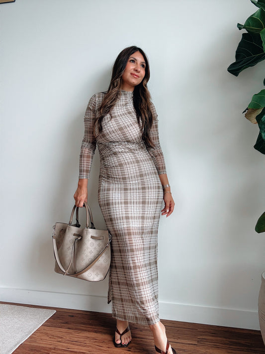 Plaid Sheer Dress