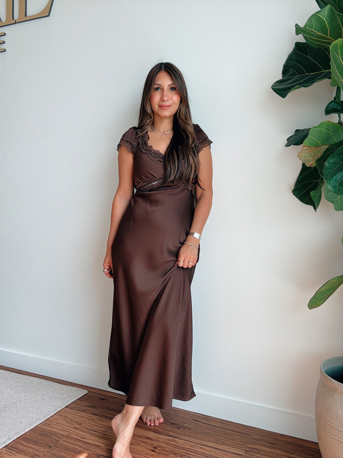 Chocolate Satin Dress