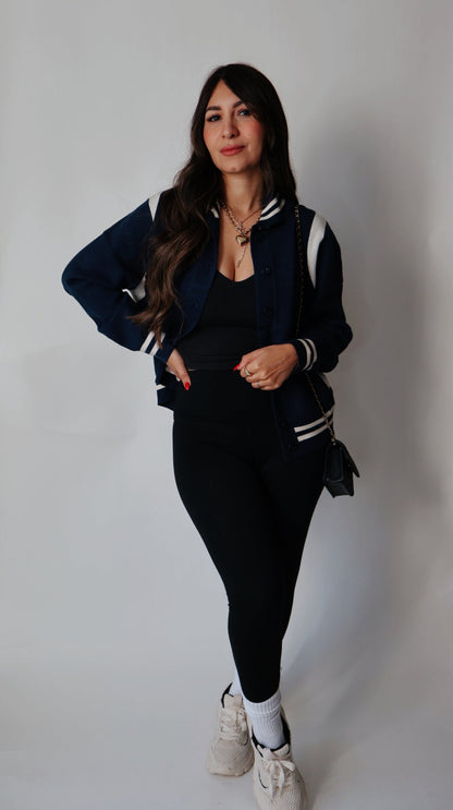 Vintage Navy Bomber Cardigan