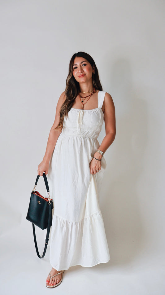 Eyelet Natural Maxi Dress