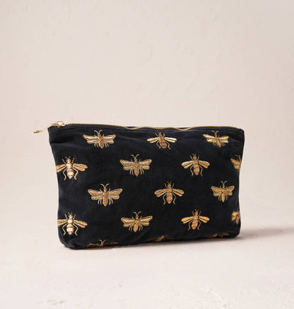 Honey Bee Everyday Pouch: Velvet / Charcoal