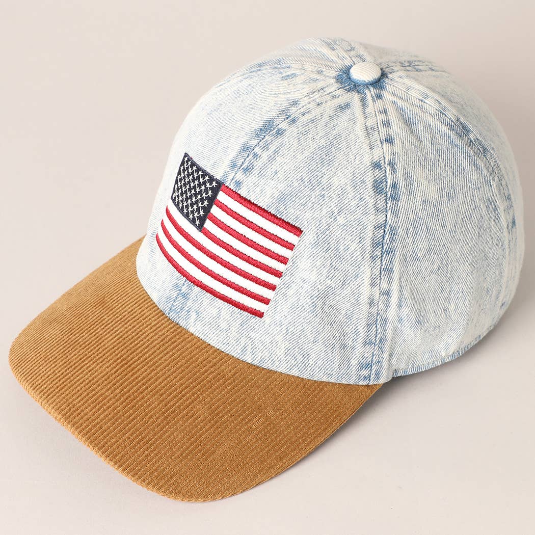 Acid Wash USA Flag Baseball Cap