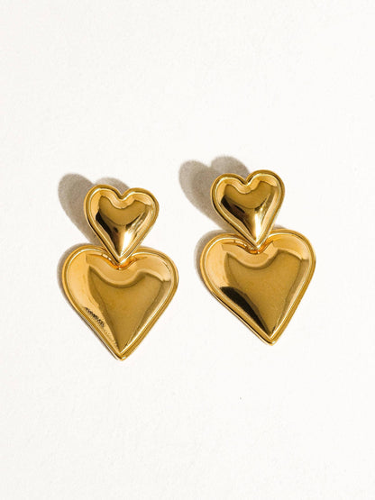 Layered Heart Earrings