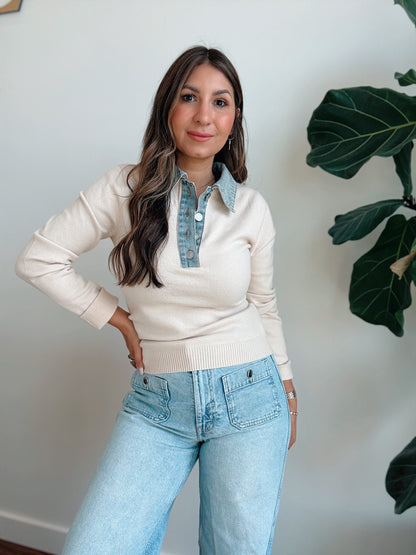 Dee Denim Collared Sweater