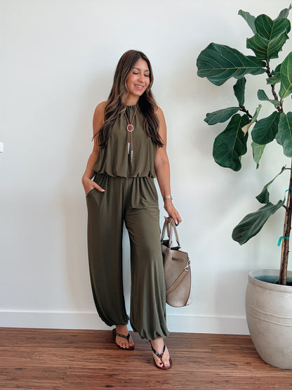 Olive Balloon Pants
