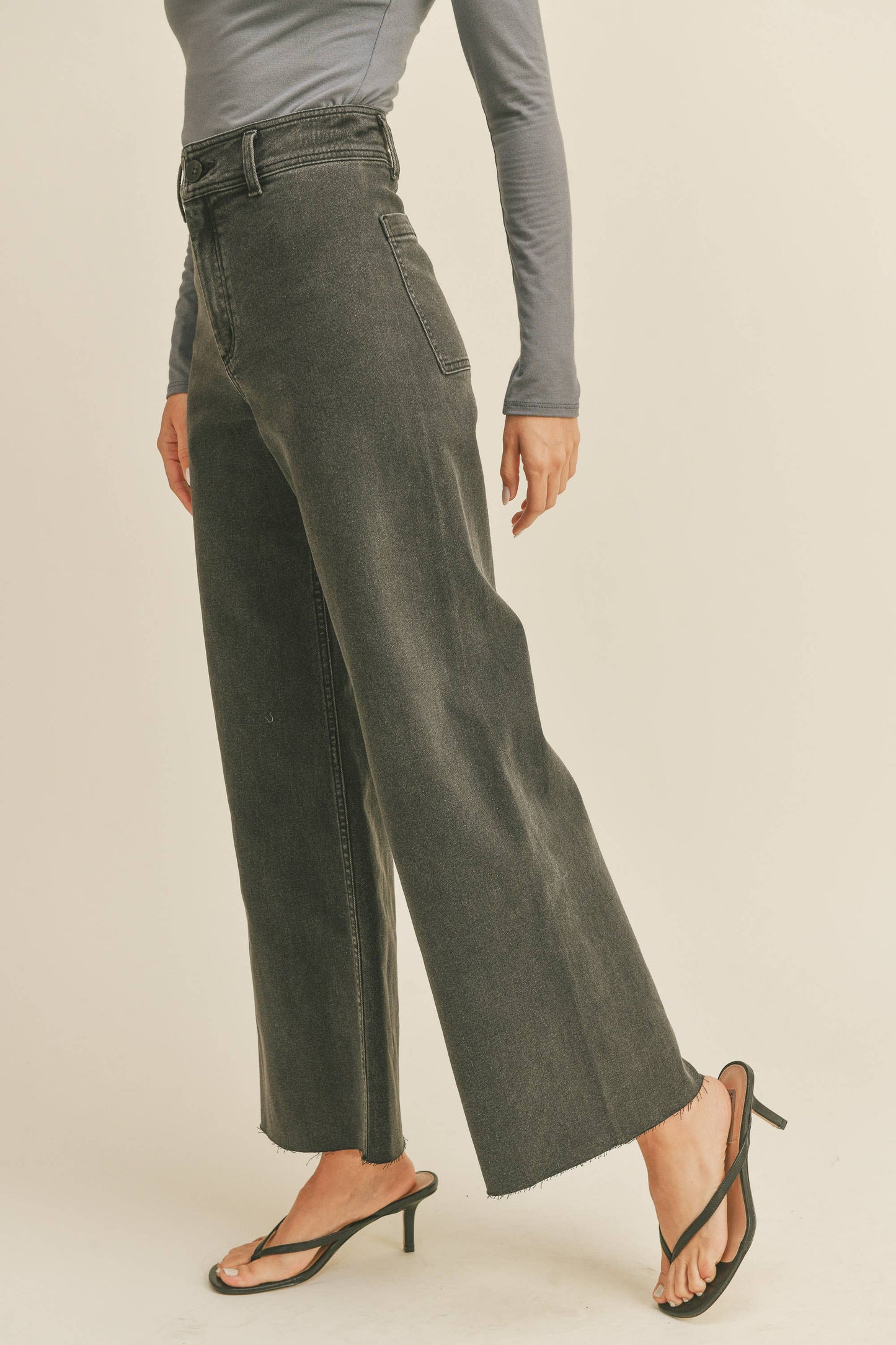 Wide Leg Classic Black Denim