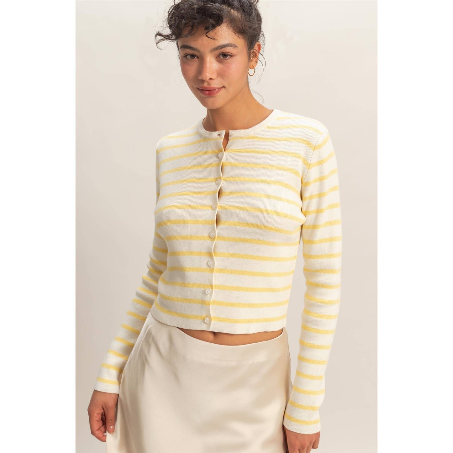 Striped Yellow Cardigan