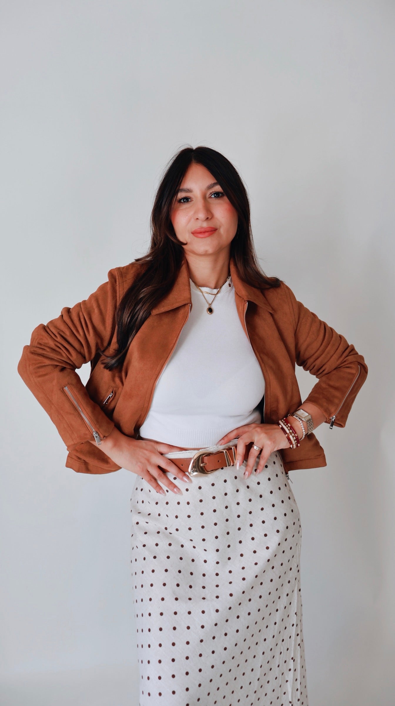 Camel Suede Zip Up Jacket