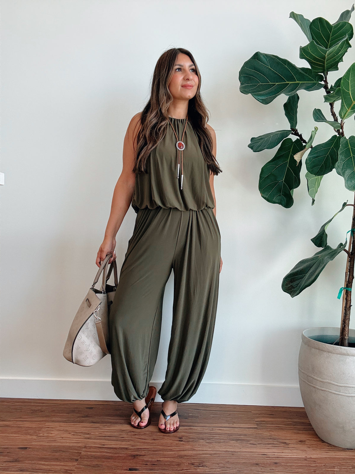 Olive Balloon Pants