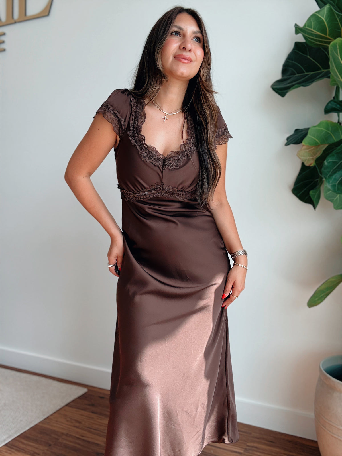 Chocolate Satin Dress