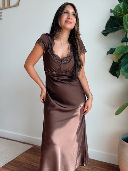 Chocolate Satin Dress