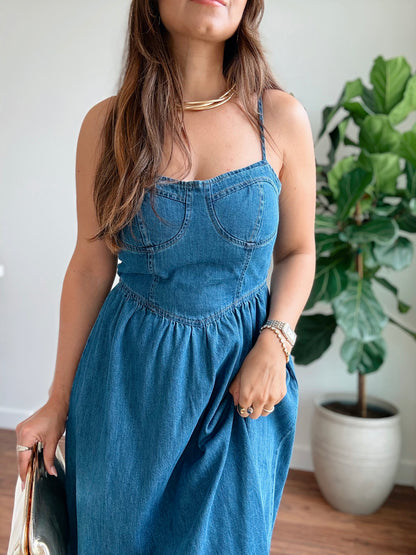 Denim Bustier Dress