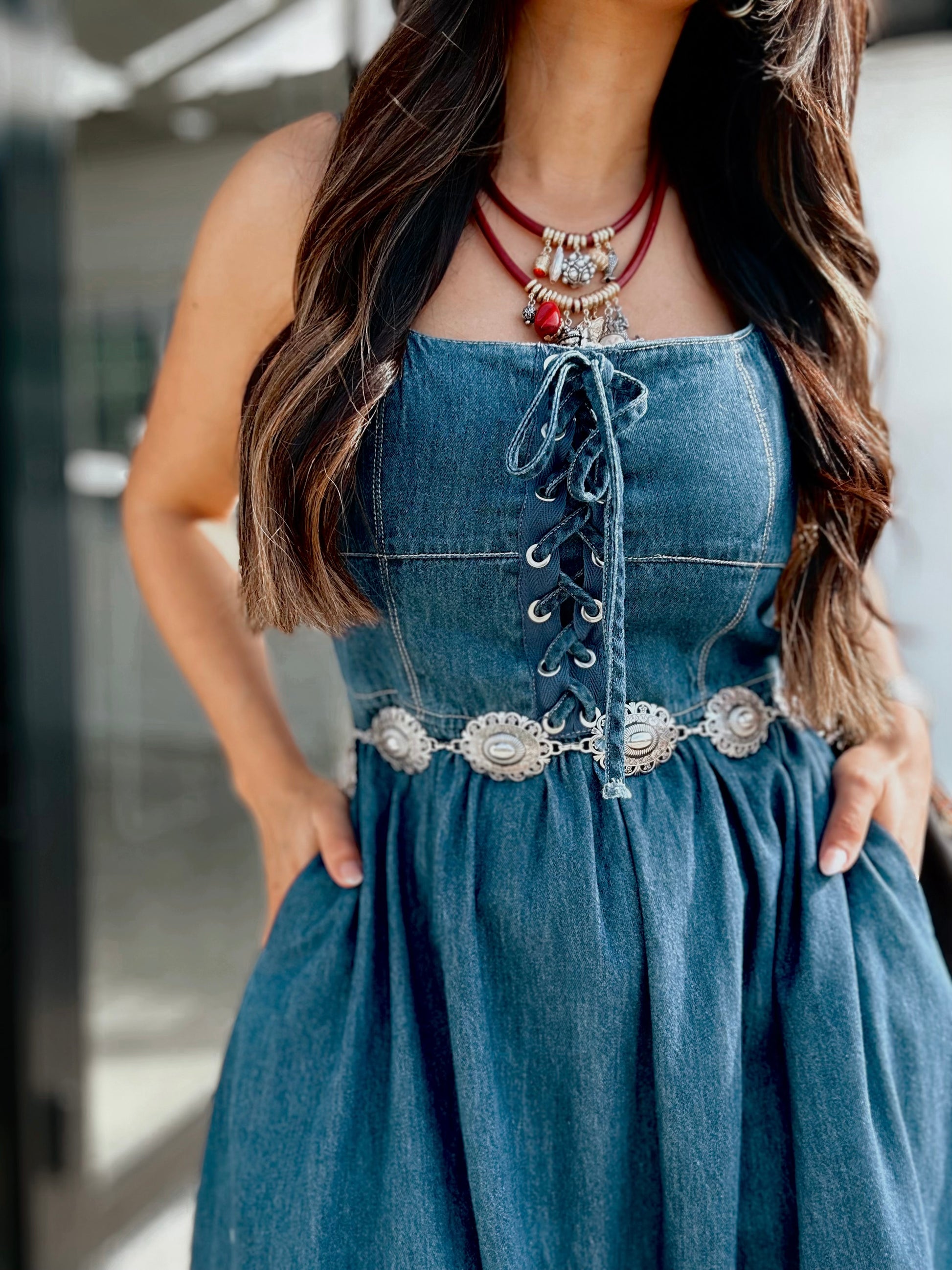 Giana Corset Denim Dress Small Giana Corset Denim Dress Small