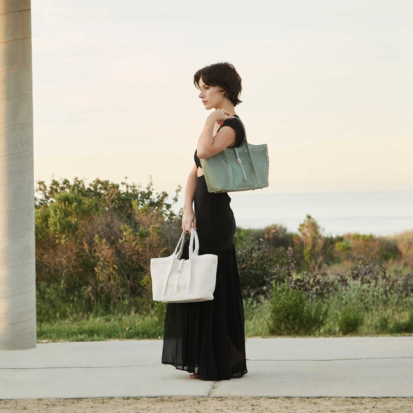 Malia Sage Vegan Leather Tote Bag