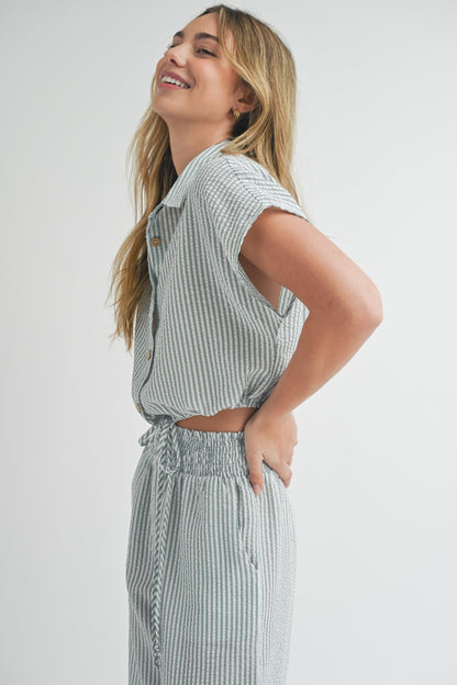 Sage Stripped Blouse