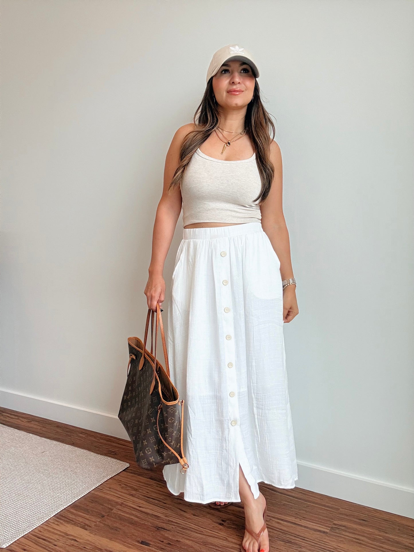 Yacht Club White Linen Skirt