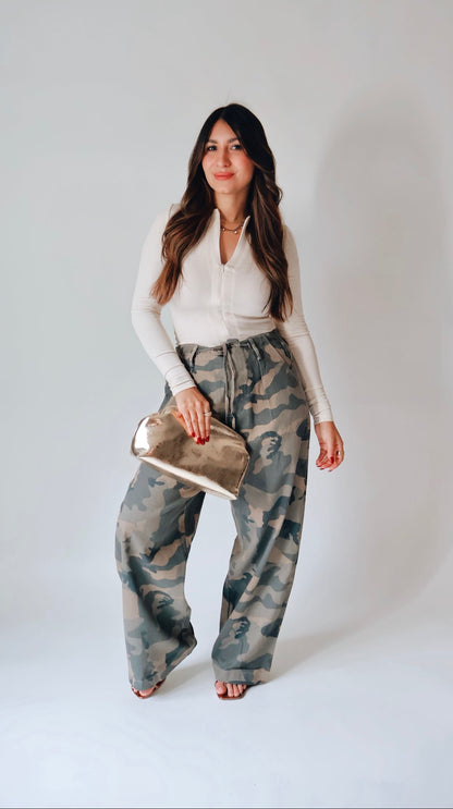 Camo Wide Leg Pants