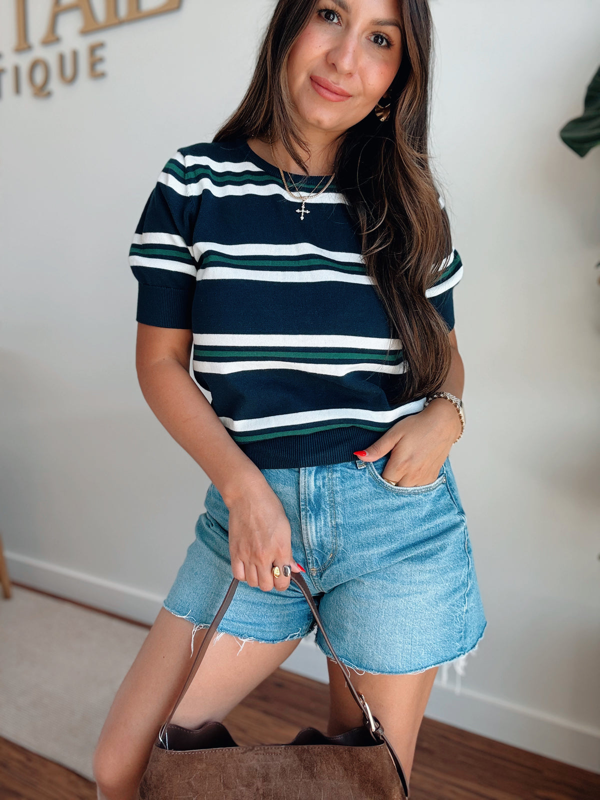Navy Striped Sweater