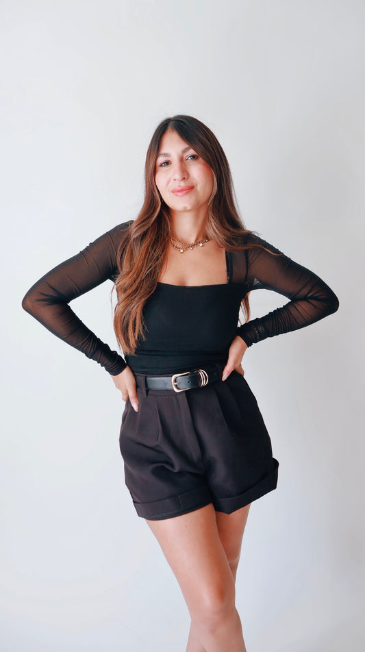 Jessa Sheer Long Sleeve Top