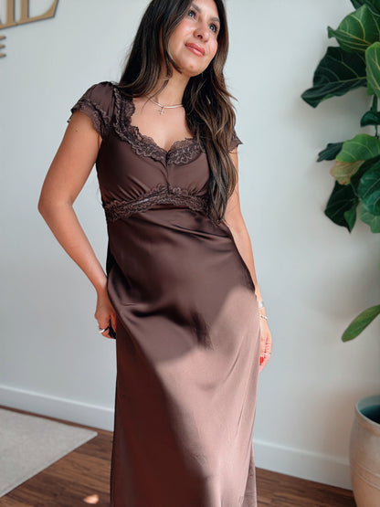 Chocolate Satin Dress