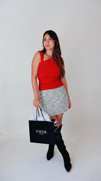 Red Asymmetrical Top