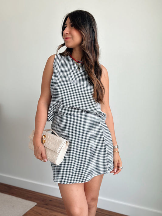 Black Gingham Skort